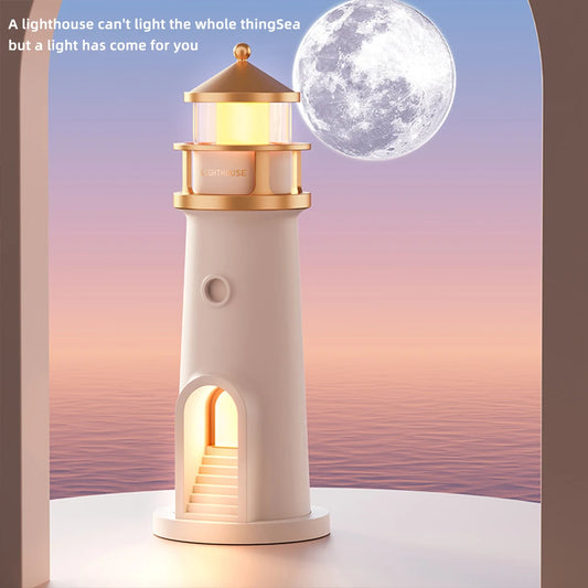 Veilleuse Projecteur Lunaire Phare Lighthaus™ – Lampe LED avec Télécommande, Haut-Parleur Bluetooth et Minuterie